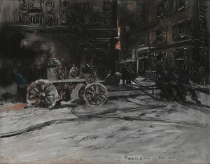 Fire Scene [1909] by Everett Shinn [1876–1953]